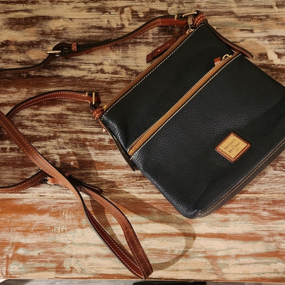 Dooney & Bourke Pebble Grain Letter Carrier Crossbody Midnight Blue - Picture 12 of 16